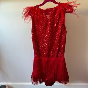Red sequined dance costume